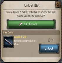 unlocking gear gem slot